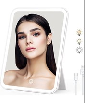 Naseto Travel Makeup Mirror with Lights &amp; 10X Magnetic Magnification, 9.4&quot;x6.7&quot; - £27.68 GBP