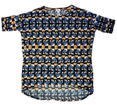 Large LuLaRoe Irma Disney Donald Duck T-Shirt Knit Top Short Sleeve Hi-Lo Hem - £16.24 GBP