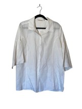 SOFT SURROUNDINGS Womens White Linen Blend Button Up Tunic Shirt Bell Sl... - £25.28 GBP