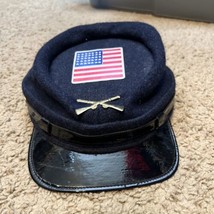 Vintage Broner Hat Cap Navy Black Military USA - £54.66 GBP