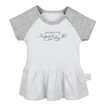 And They Lived Happily Ever After Quote Newborn Baby Girl Dresses Infant Clothes - £9.35 GBP