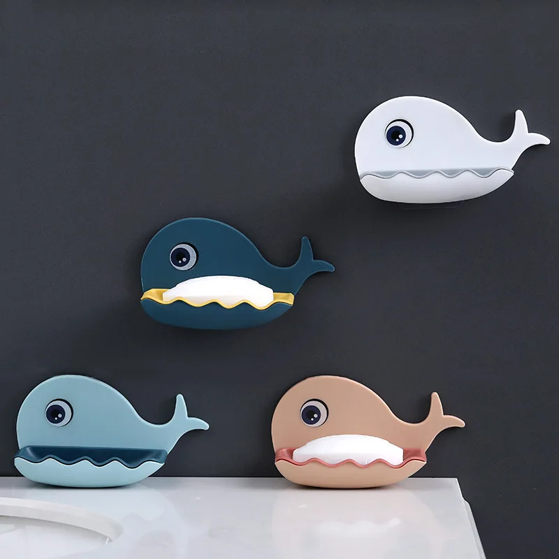 House Home 1PCS Wall Mounted Soap Dish for Bathroom Shower Portable Whale Soap H - £19.98 GBP