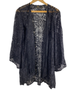 Black Lace Kimono Shawl Wrap Open Front Romantic Whimsigoth Fairy Grunge... - $37.18