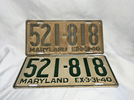 3-31-40 Maryland 521-818  Automobile Vehicle Transportation License Plat... - £71.28 GBP