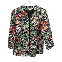 Coldwater Creek Floral Blazer Womens 6 Used 3/4 Sleeve Lined - £14.24 GBP