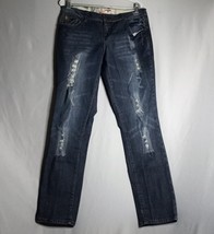 TFive Denim Skinny Distressed Y2K Medium Dark Jeans Junior Size 13 - £15.48 GBP