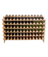 6 Tier Wood Holder Wine Rack Stackable Storage 72 Bottles Solid Display ... - £69.19 GBP
