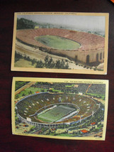 Lot of 2 Vintage Football Stadium Postcards Rose Bowl California Memorial - $16.83