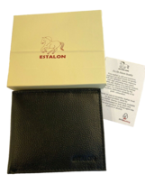 Estalon Black Genuine Leather Men&#39;s ID Wallet, New in Box - $14.24