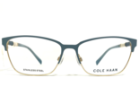 Cole Haan Occhiali Montature CH5032 320 TEAL Blu Oro Occhio di Gatto 54-... - $64.89