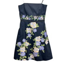 Ann Taylor LOFT Dress Blue 10P Mini Strapless Petite Floral A-line Empire Waist  - £27.15 GBP