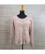 Saks Fifth Avenue Pink Angora Lambswool Blend Puff Sleeve Sweater Size L... - $37.91 CAD