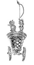 Rare KRAMER of NY Rhodium Rhinestone Carriage 3D Horse Crop Statement Es... - $124.74