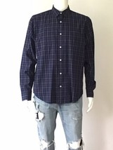 LUCKY BRAND GOOD FORTUNE BLUE w/ STRIPES BUTTON DOWN SHIRT - $14.95