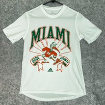 Miami Hurricanes Adidas Mens T Shirt Extra Small White Green NCAA Football Sport - $18.98