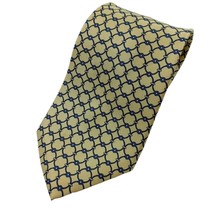 Brookville Collection Yellow Blue Links Silk Tie Necktie - £11.90 GBP