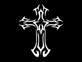 Crucifix Tribal Cross Vinyl Decal Car Sticker Wall Truck Choose Size Color - £2.34 GBP+