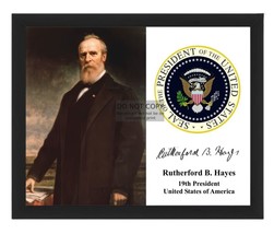 President Rutherford B. Hayes Painting Presidential Seal 8X10 Framed Photo - £15.74 GBP