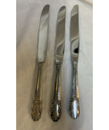 3 Rogers IS Sterling Handle Bridal Veil Pattern  Dinner Knife 9” No Mono... - $44.96