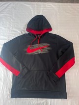 Nike Gray Red Therma Fit Pull Over Hoodie Sweatshirt Size Men’s Large 43... - £11.70 GBP