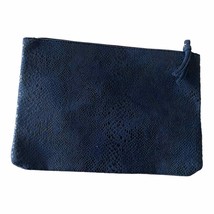 7 For All Mankind Blue Snake Skin Clutch Purse - £27.63 GBP