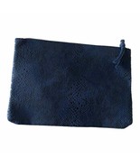 7 For All Mankind Blue Snake Skin Clutch Purse - £27.66 GBP
