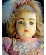 BRU REPRODUCTION PORCELAIN DOLL WITH A VICTORIAN DRESS 19&quot; - £122.42 GBP