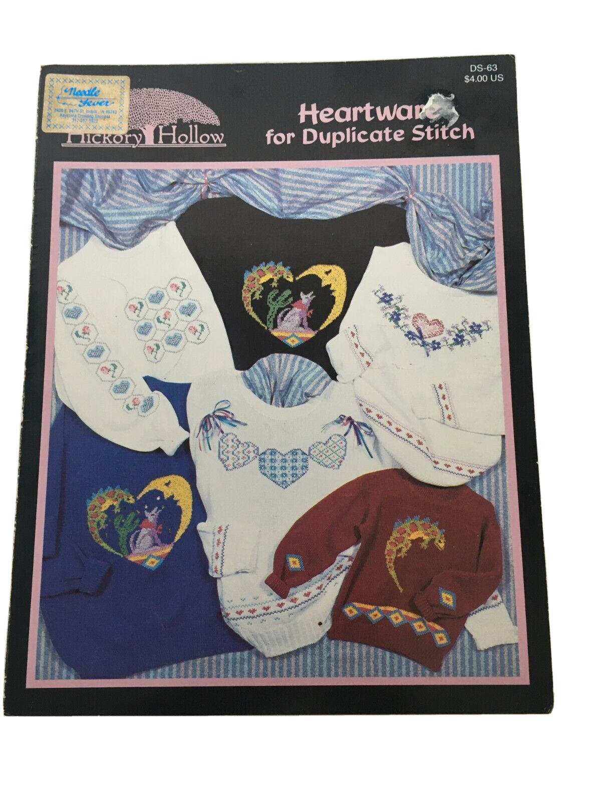 Hickory Hollow Duplicate Stitch Patterns Heartware Southwest Coyote Iguana Heart - $3.99