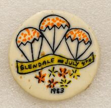 Vintage Hand Made Pinback Button Glendale Oregon July 4th 1983 Town Cele... - $9.89