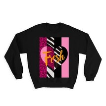 Heart Animal Print : Gift Sweatshirt Leopard Zebra For Her Feminine Modern - £22.78 GBP