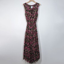 MISA Hollen Fuschia Floral Tiered Sleeveless Maxi Dress Boho Size XS Pre... - $134.10