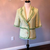 NWOT ESCADA Pale Green &amp; White Tweed Jacket SZ Ger 38/US 10 - $193.05