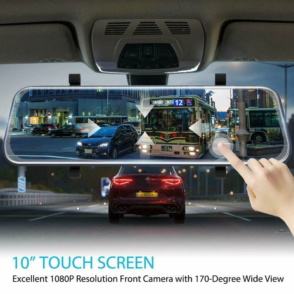 High-definition Car DVR 1080P  Front Rear Dual Dash Cam 10-Inch Touch Screen - £49.53 GBP