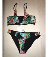 TINIBIKINI tropical Print black Reversible Bikini Swimsuit SZ xL NEW - $1,794.63 MXN