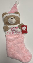 Bear, Plush, Holiday Stocking, Infant, 1st Christmas, Pink, 2022, New - £11.19 GBP