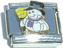 Snowman With Broom Italian Charm - £7.21 GBP