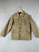 Children&#39;s Place utility Jacket Boys Size M Khakis Fur Buttoned Winter Warm - £15.63 GBP