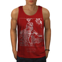 Wellcoda Boston City Map Fashion Mens Tank Top, Town Active Sports Shirt - £14.65 GBP+