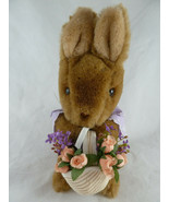 Eden Frederick Warne Cottontail Bunny Rabbit w Basketof flowers 10&quot; tall... - $25.70 CAD