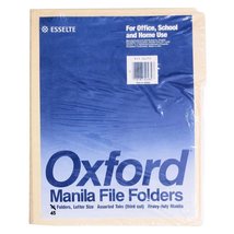 Esselte Pendaflex Oxford Manila File Folders, Letter Size, 1/3-Cut Tab 4... - £6.28 GBP