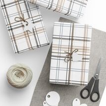 Chic Clean Crisp Plaid Premium Eco Friendly Decorative Gift Wrapping Paper - $19.80+