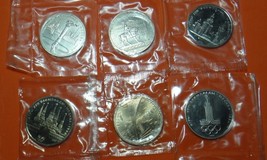 RUSSIA USSR 1 RUBLE 6 COIN SET OLIMPIC MOSCOW 1980 UNC MINT OGP - $82.90