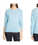 Nordstrom Signature Linen Blend Lightweight Sweater Lt Blue M - $41.76