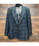 VTG Pendleton Tartan Plaid Blazer Women Sz 12 Wool Double Breast No Buttons - $14.25