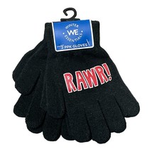 2 Pair Pack Winter Essentials Kids Lightweight Gloves Preschool Size Bla... - £2.66 GBP