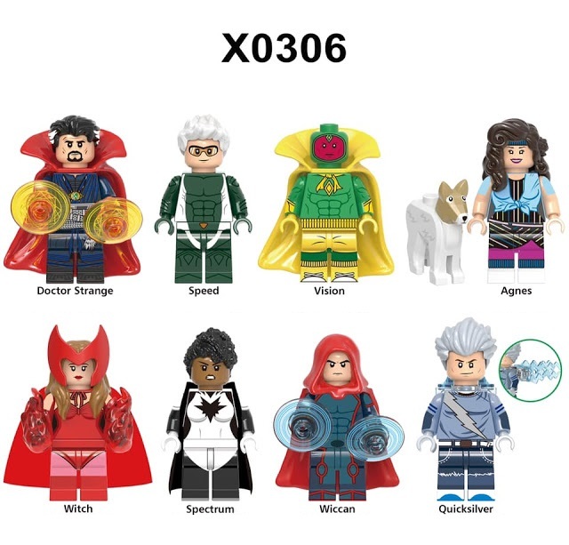 8pcs Marvel WandaVision Doctor Strange Wiccan Spectrum Scarlet Witch Minifigures
