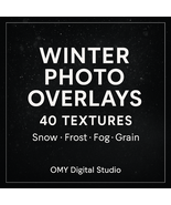 Winter Photo Overlay Pack – 40 Snow Frost Fog Textures – Digital FX - $6.99