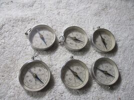 6 Vintage Novelty TOY Compass Keychains 1.75'' dime store gumball tin Japan - $19.79