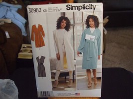 Simplicity S0983 Misses Lined Coat or Vest in 2 Lengths Pattern - Size 8-16 - $11.01