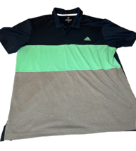 Adidas Polo Shirt Blue Mint Green Grey Mens Size XL Golf Casual Work Active - $11.30